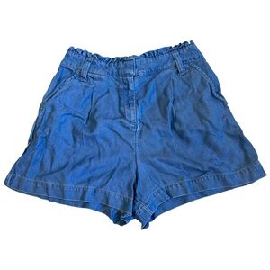 Vineyard Vines Ocean Breeze Chambray Paperbag High Rise Shorts Blue Size 2